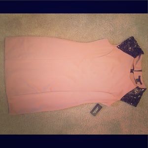 Tan and black Sequin Cocktail dress